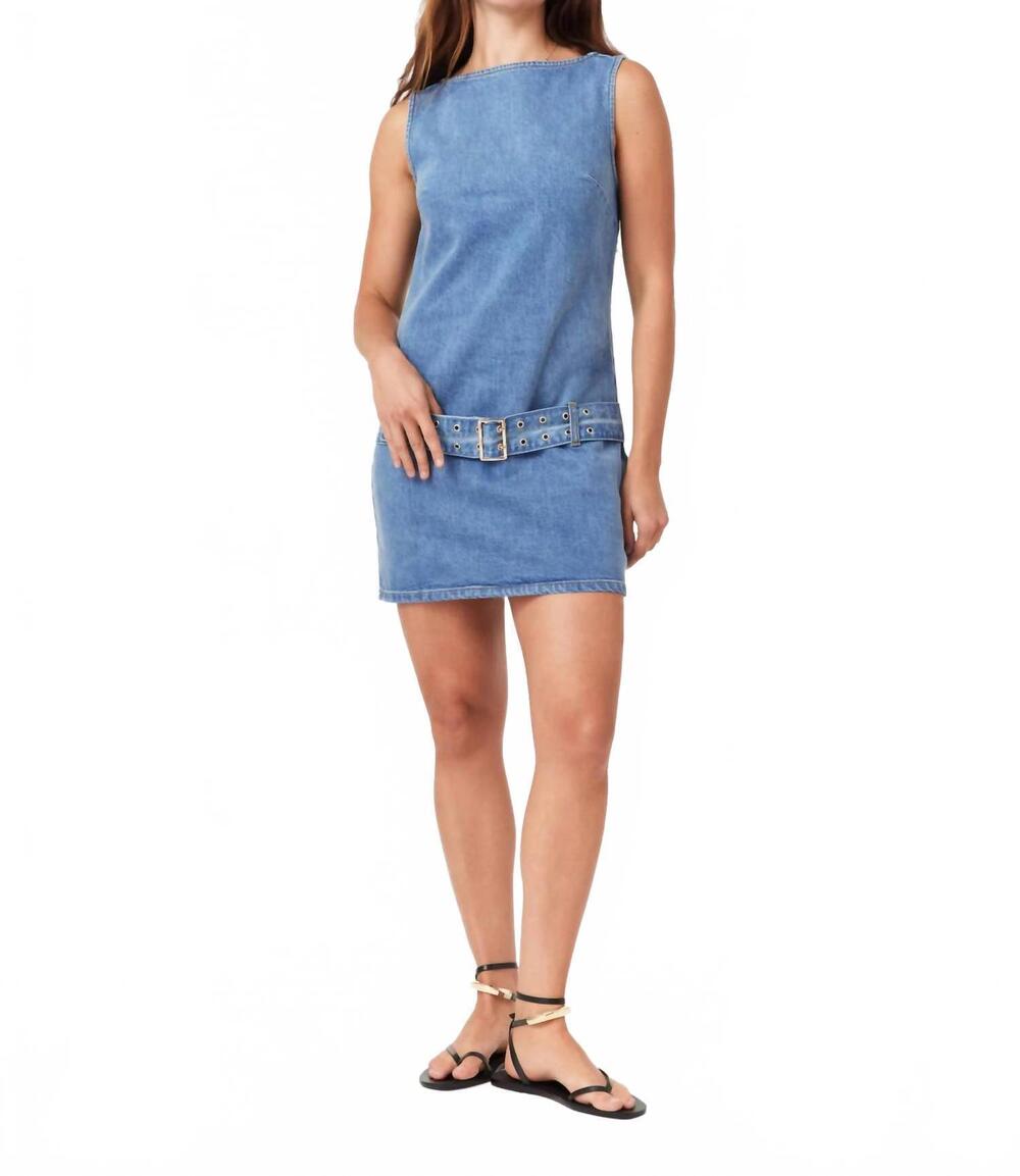 NEW HABITUAL sleeveless belted mini dress in cove